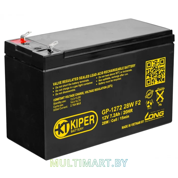 Аккумулятор для ИБП Kiper GP-1272 28W F2 (12В/7.2 А·ч)